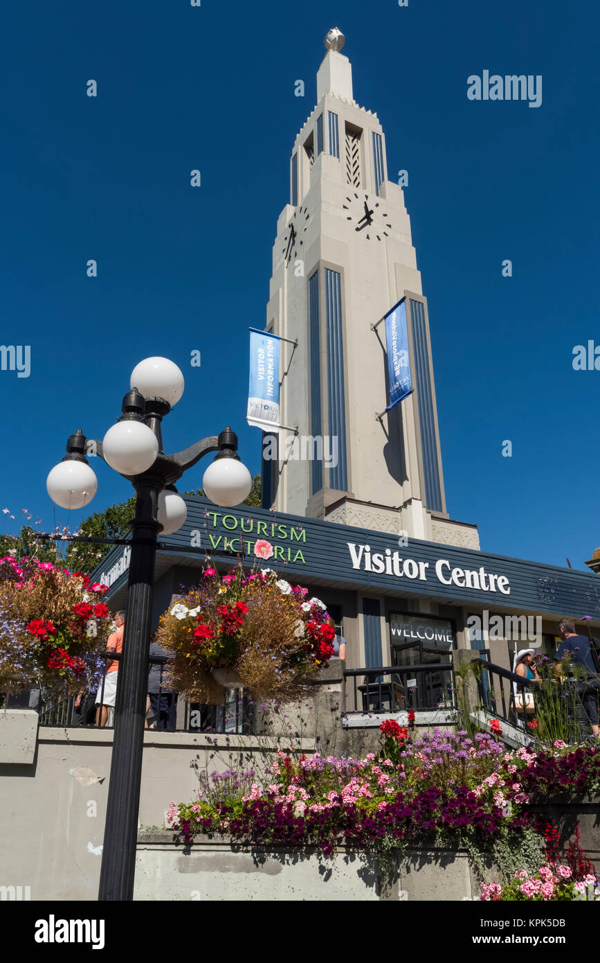 Visitor Centre and clock tower at the Inner Harbour in Victoria, Vancouver Island; Victoria