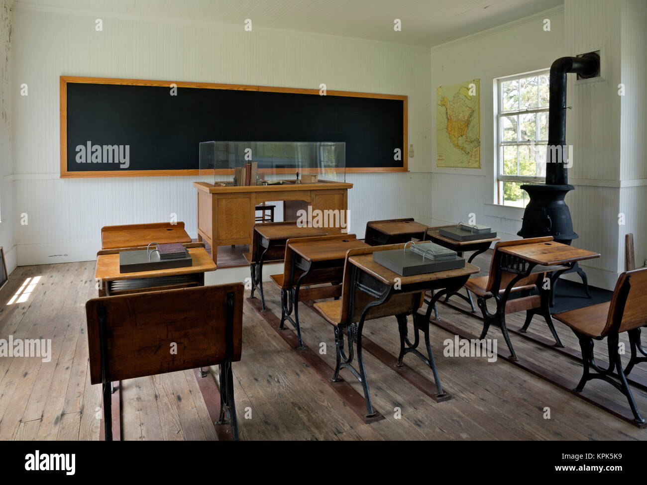 NC01094-00...NORTH CAROLINA - The one-room school house at Portsmouth Village on Portsmouth Island on the Barrier Islands in Cape Lookout National Sea Stock Photo