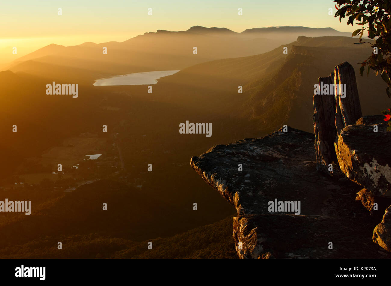 Sunrise at Boroka Lookout in the Grampians National Park (Gariwerd) in Victoria, Australia Stock Photo