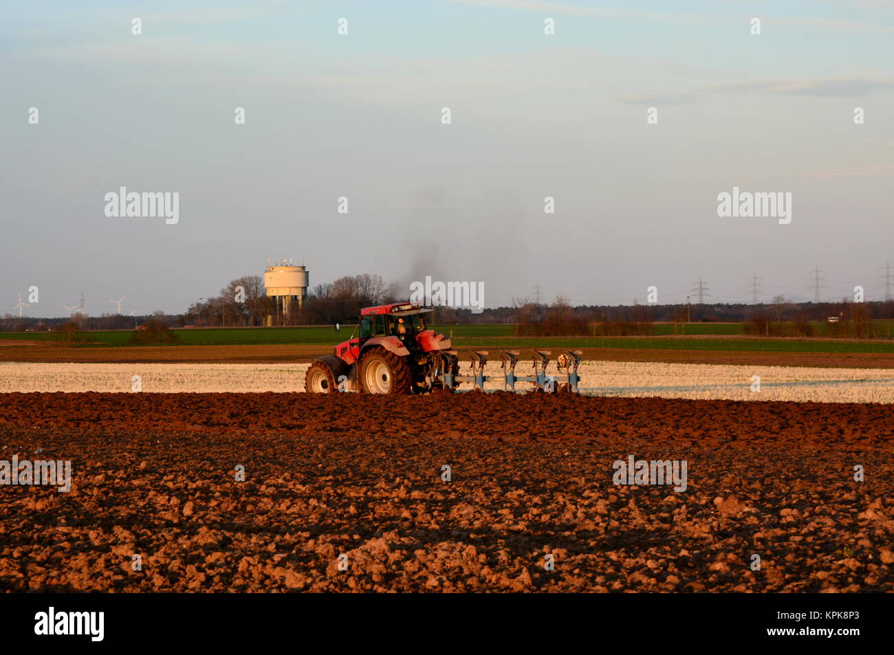 plowing in the district of rÃ¼lzheim in the palatinate Stock Photo
