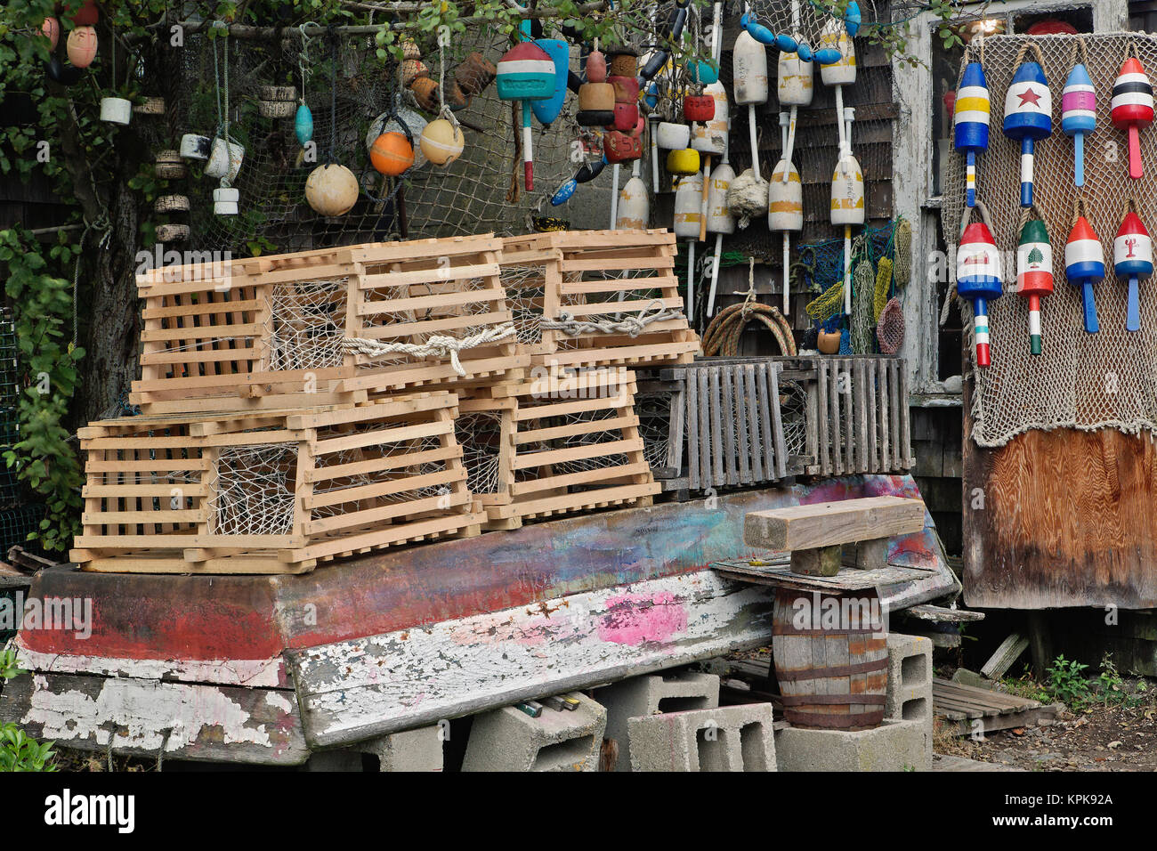 Lobster traps and buoys, Rockport, Massachusetts Stock Photo Alamy