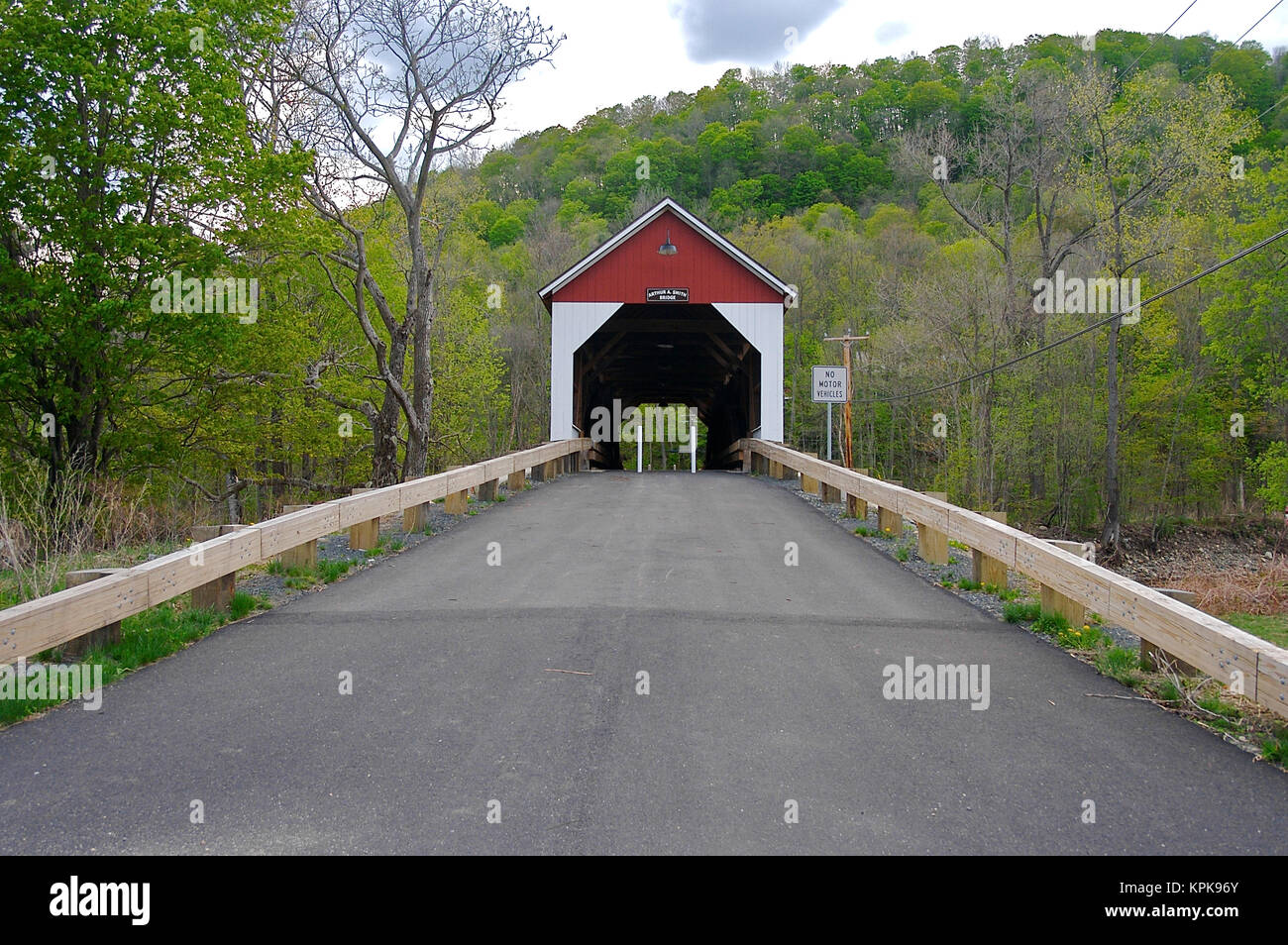 USA, Massachusetts, Colrain. Arthur A. Smith Bridge Stock Photo