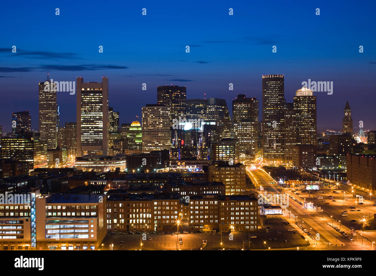 View skyline boston dusk hi-res stock photography and images - Alamy