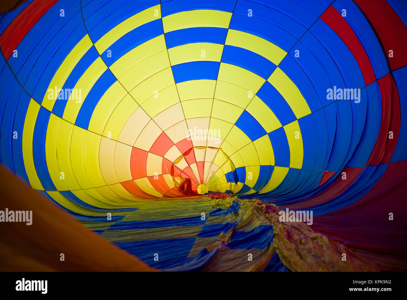 USA, Massachusetts, Hudson, Ballon Festival, hot air balloon interior