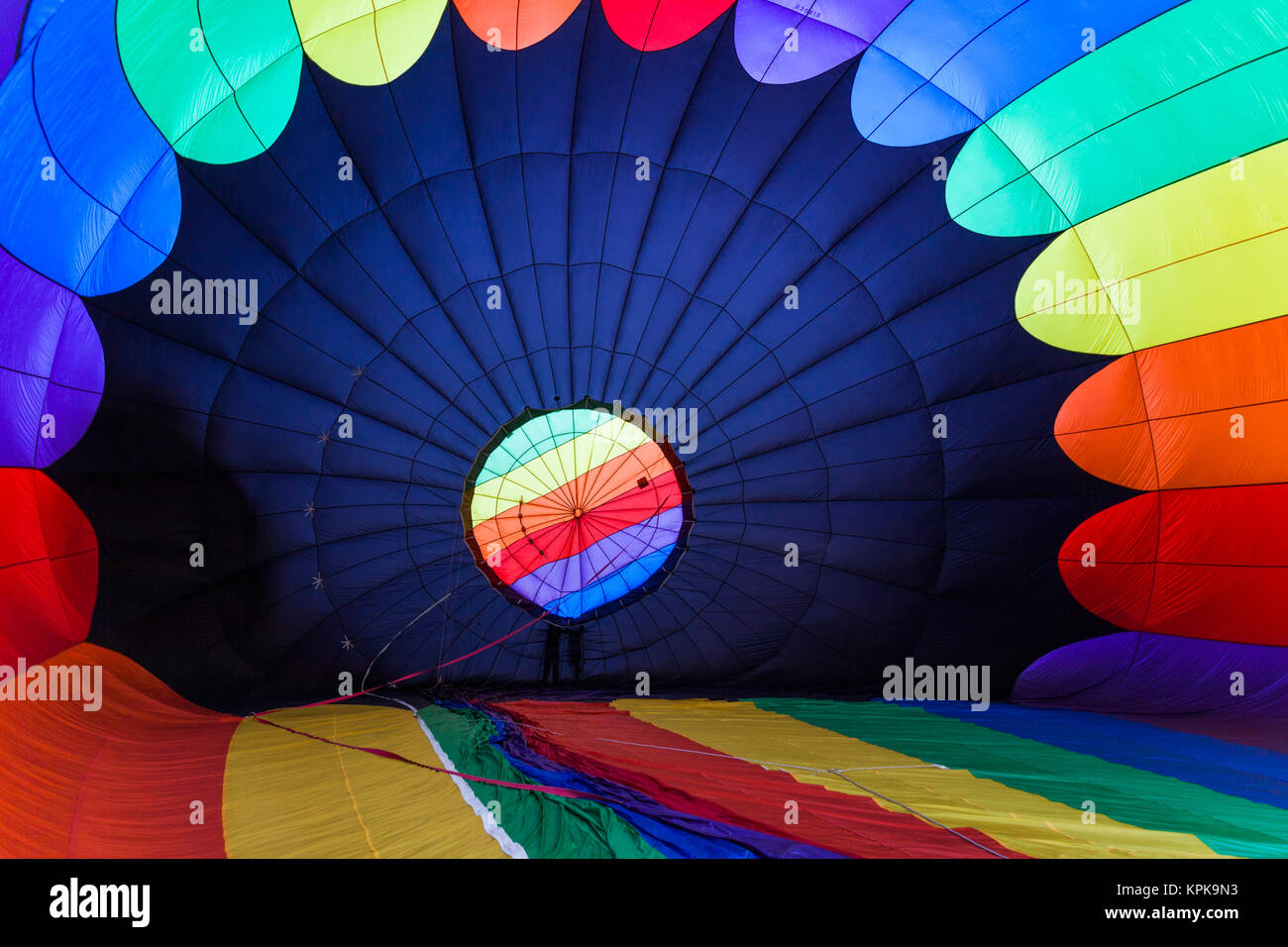 USA, Massachusetts, Hudson, Ballon Festival, hot air balloon interior Stock Photo