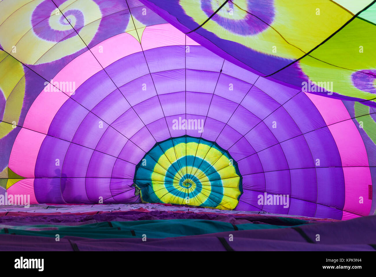 USA, Massachusetts, Hudson, Ballon Festival, hot air balloon interior