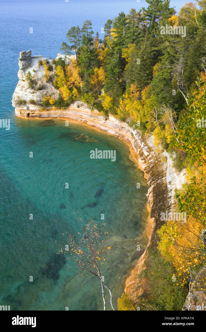 USA, Michigan, Upper Peninsula, Pictured Rocks National Lakeshore Miner's Castle Overlook on