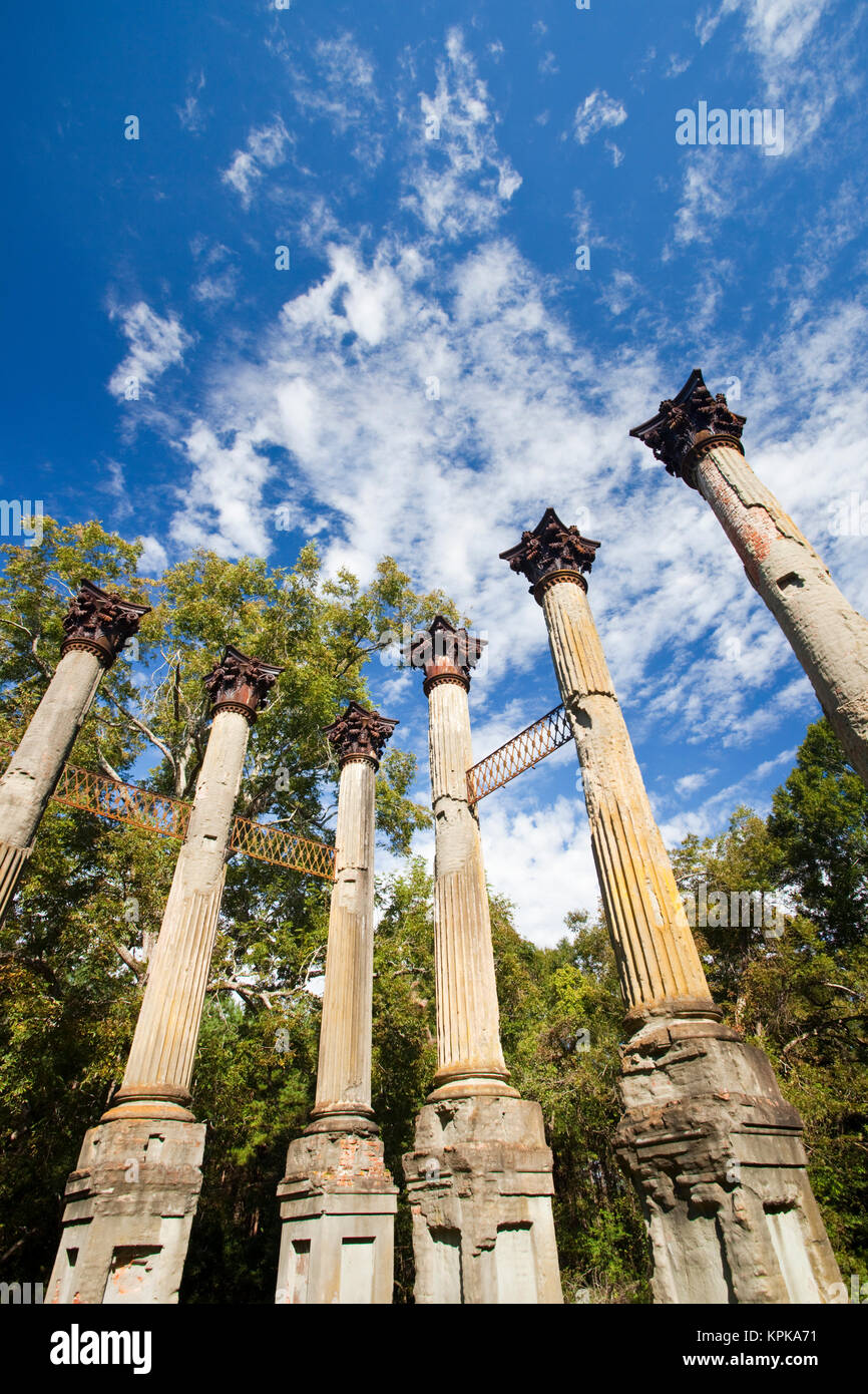USA, Mississippi, Port Gibson. Windsor Ruins, standing columns from