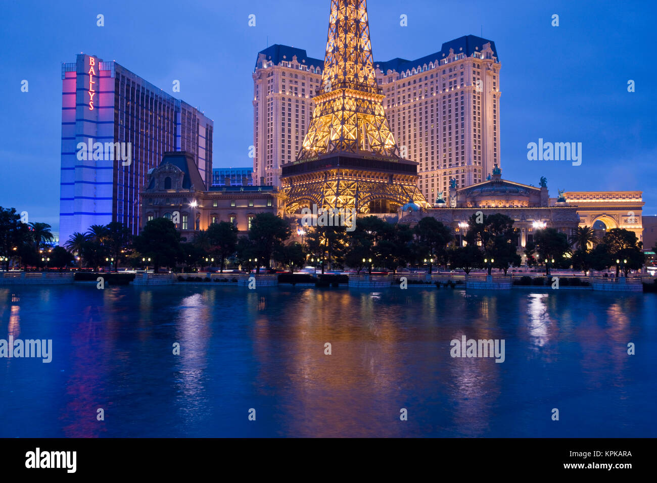 The Paris Hotel Las Vegas from above showing the Eiffel Tower and  Mongolfier Balloon Stock Photo - Alamy