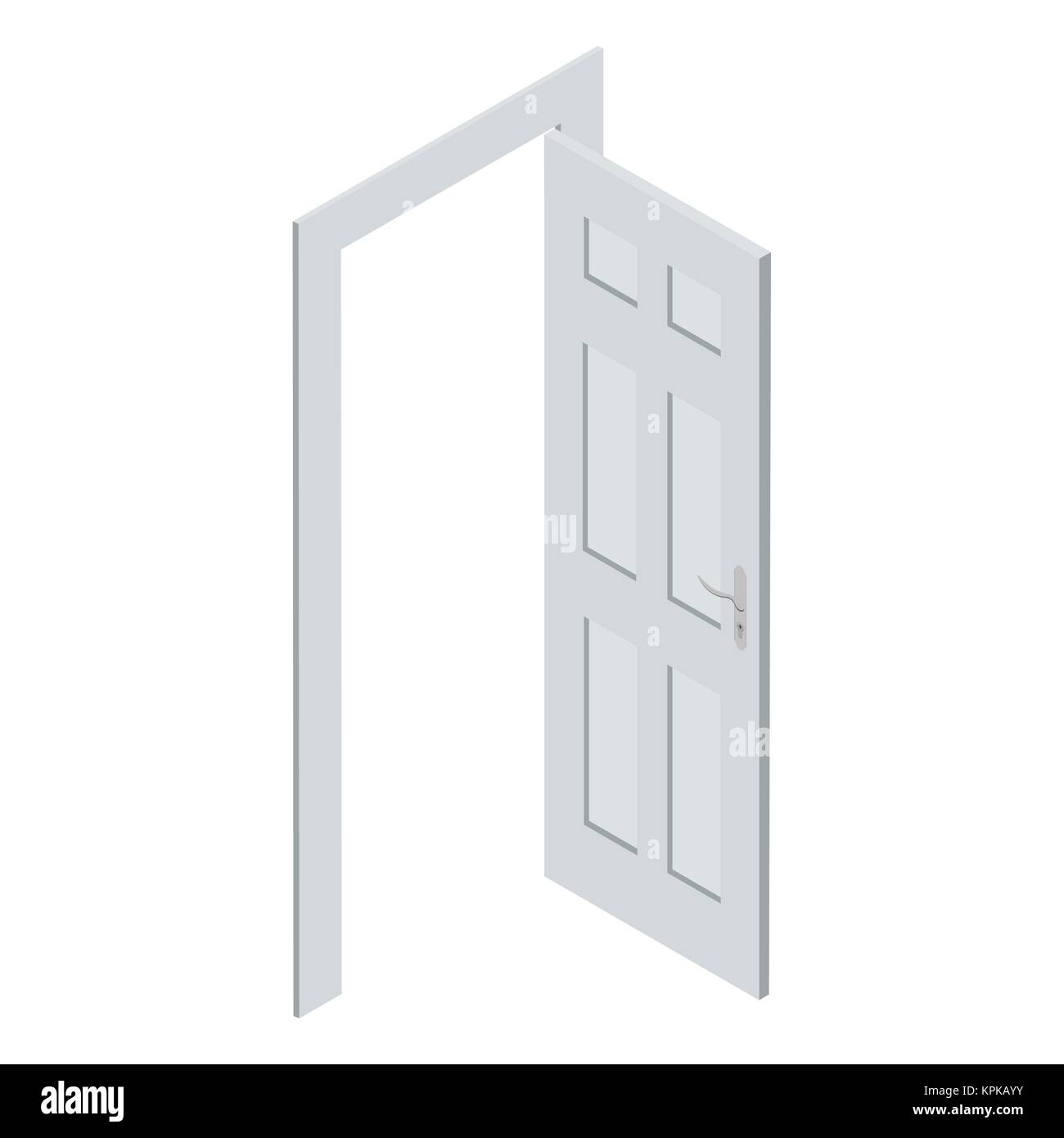 Vector illustration white isometric perspective flat 3d wooden opened ...