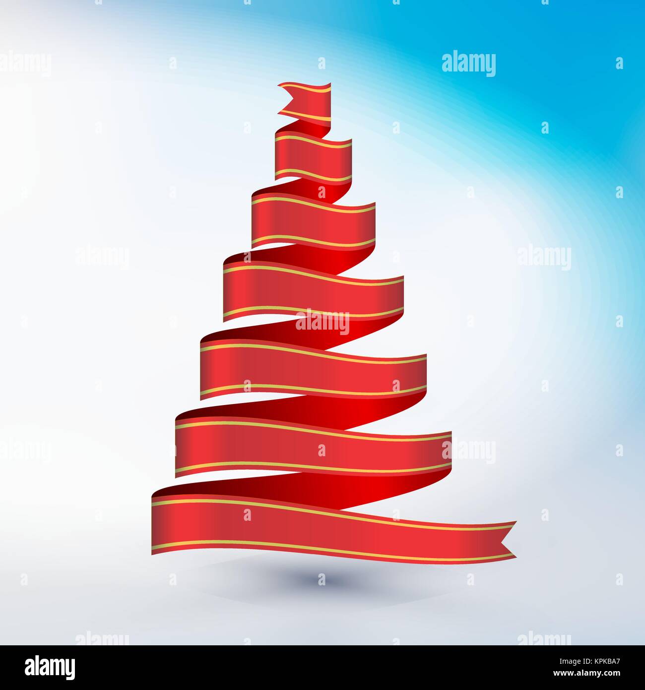 Vector Christmas Tree Made of Red Ribbon Stock Vector Image & Art - Alamy