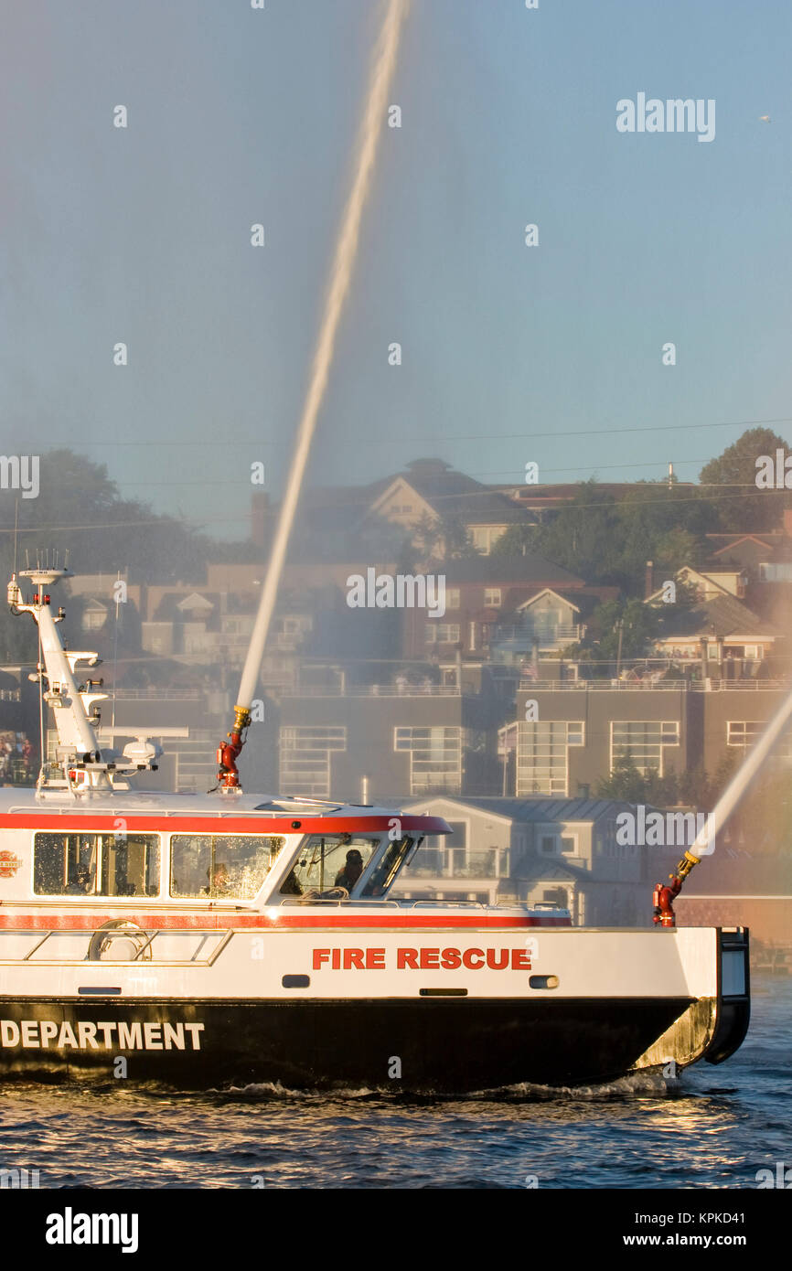 WA, Seattle, Lake Union, 4th of July. Stock Photo