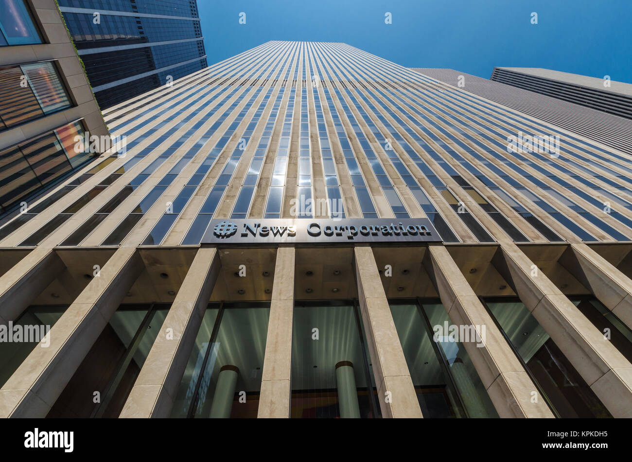 NEW YORK CITY - JULY 12: News Corporation headquarters building on July 12, 2012 in New York City. News Corp. is an American diversified multinational Stock Photo