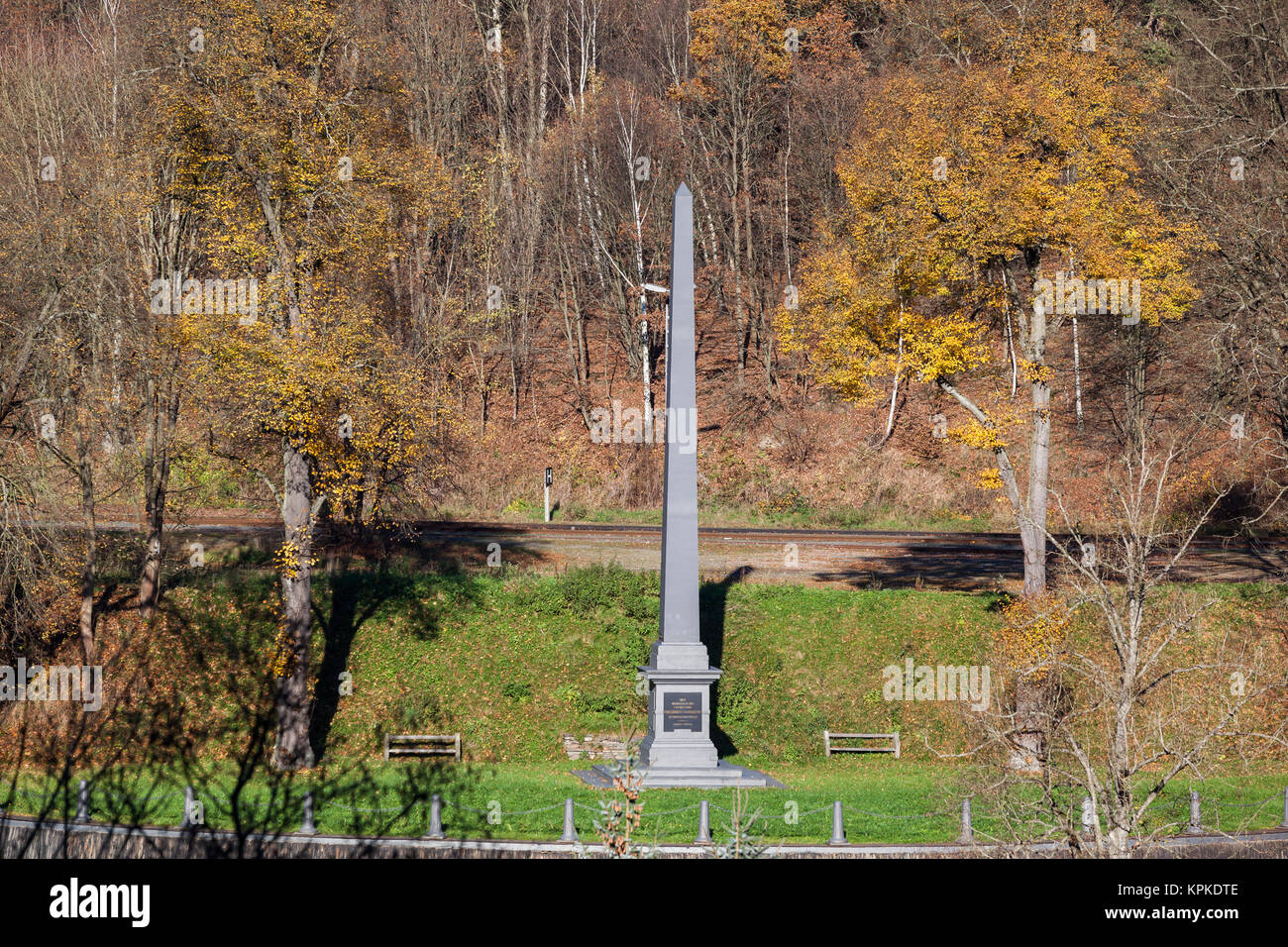 Obelisk von MÃ¤gdesprung Harz Selketal-Stieg Stock Photo