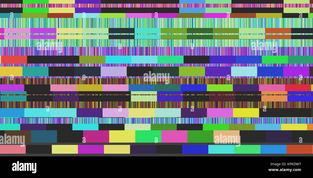 Seamless Screen Error Glitch Background. Stock Photo