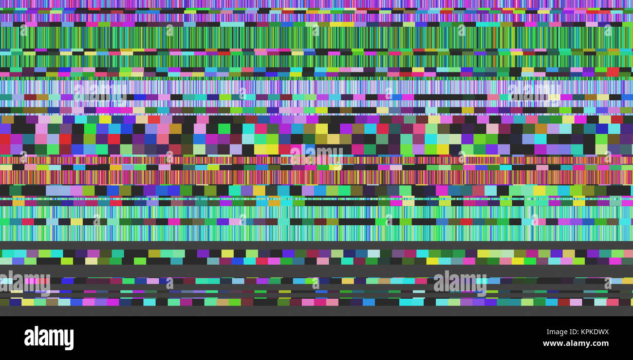 Seamless Display Error Glitch Background. Stock Photo