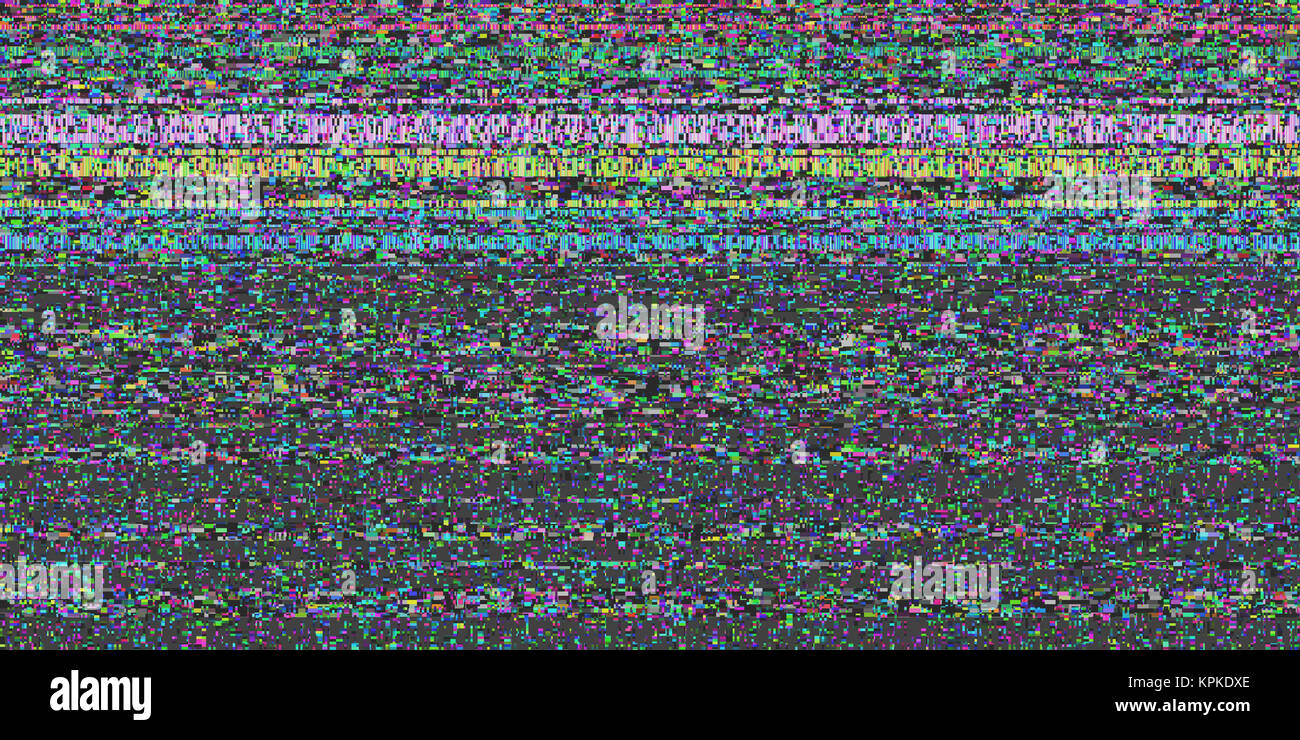 Monitor Noise. Seamless Screen Error Glitch Background. Stock Photo