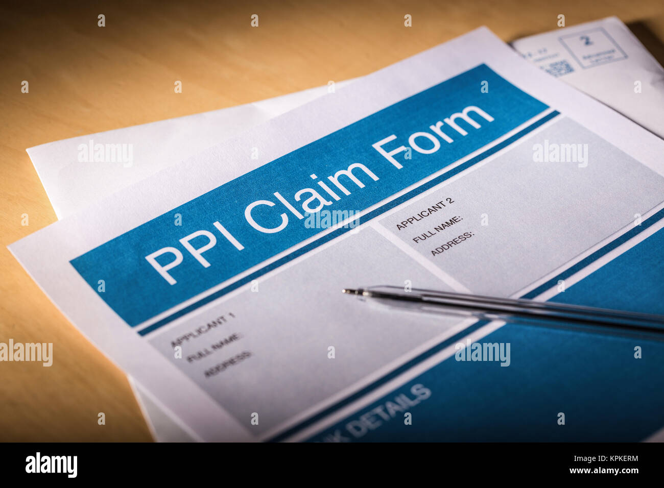 A PPI (Payment Protection Insurance) Claim Form Stock Photo