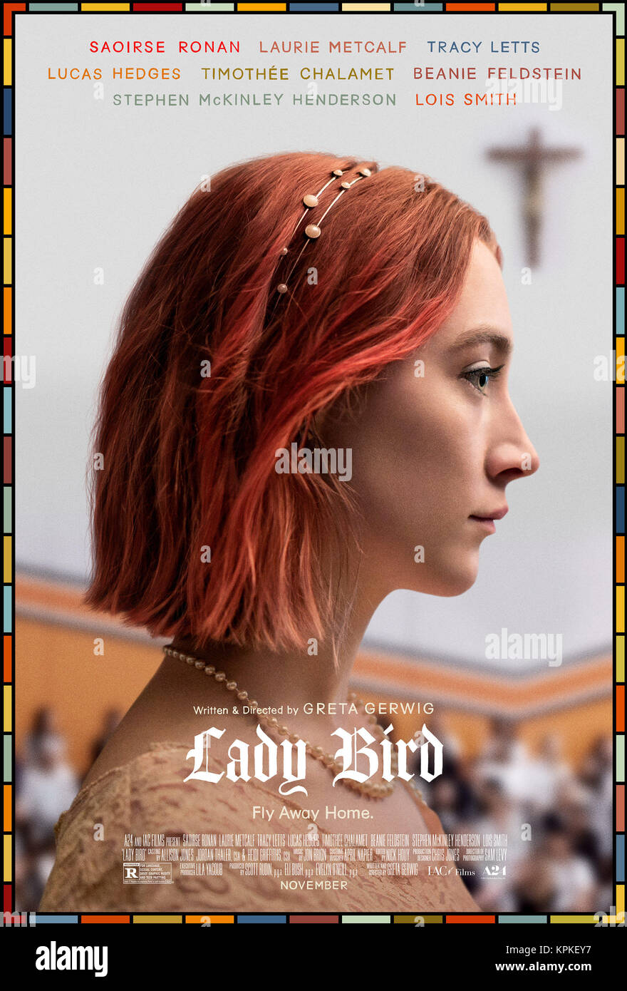 RELEASE DATE: February 18, 2018 TITLE: Lady Bird STUDIO: Elevation Pictures DIRECTOR: Greta Gerwig PLOT: In the early 2000s, an artistically-inclined seventeen year-old comes of age in Sacramento, California. STARRING: SAOIRSE RONAN as Christine 'Lady Bird' McPherson poster art. (Credit Image: © Elevation Pictures/Entertainment Pictures) Stock Photo