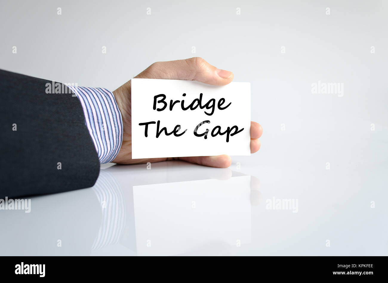 Bridge the gap text concept Stock Photo Alamy