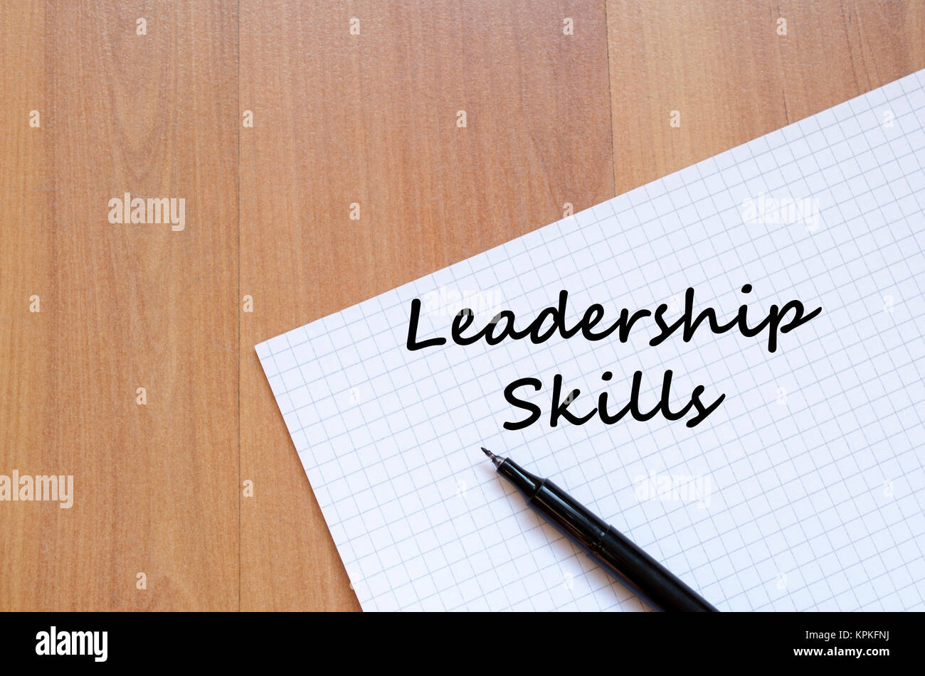 Leadership skills write on notebook Stock Photo Alamy