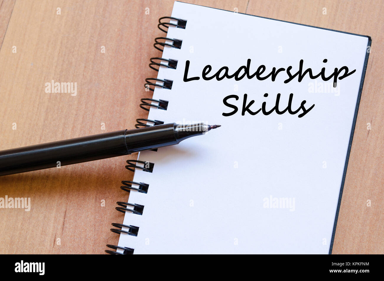 Leadership skills write on notebook Stock Photo Alamy