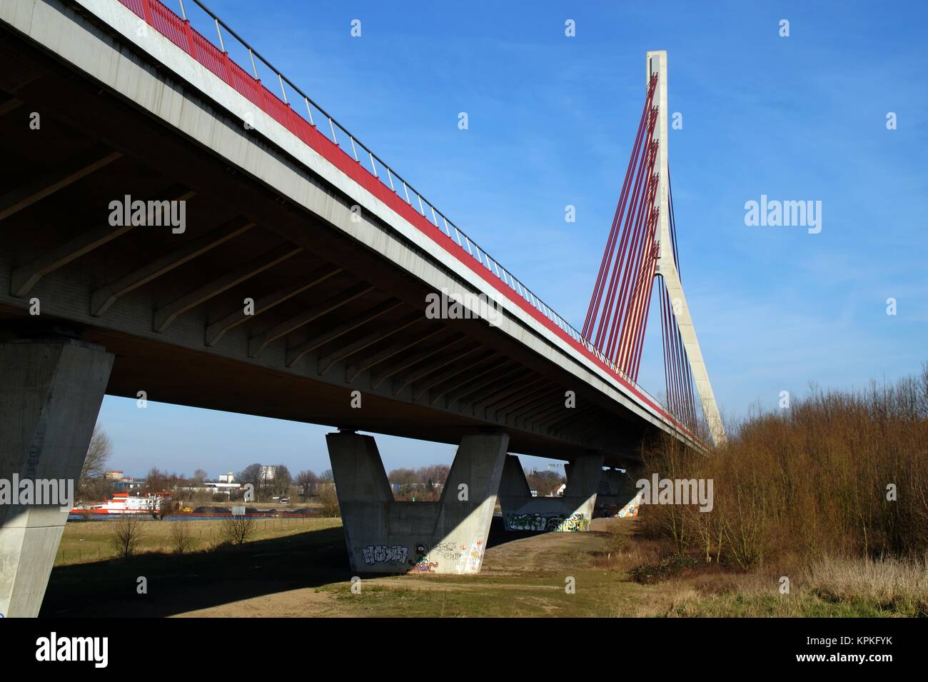 niederrhein bridge wesel Stock Photo