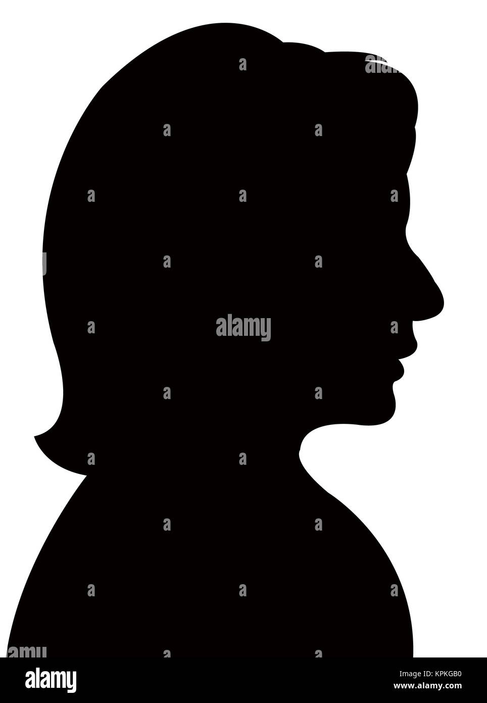 a woman head silhouette Stock Photo