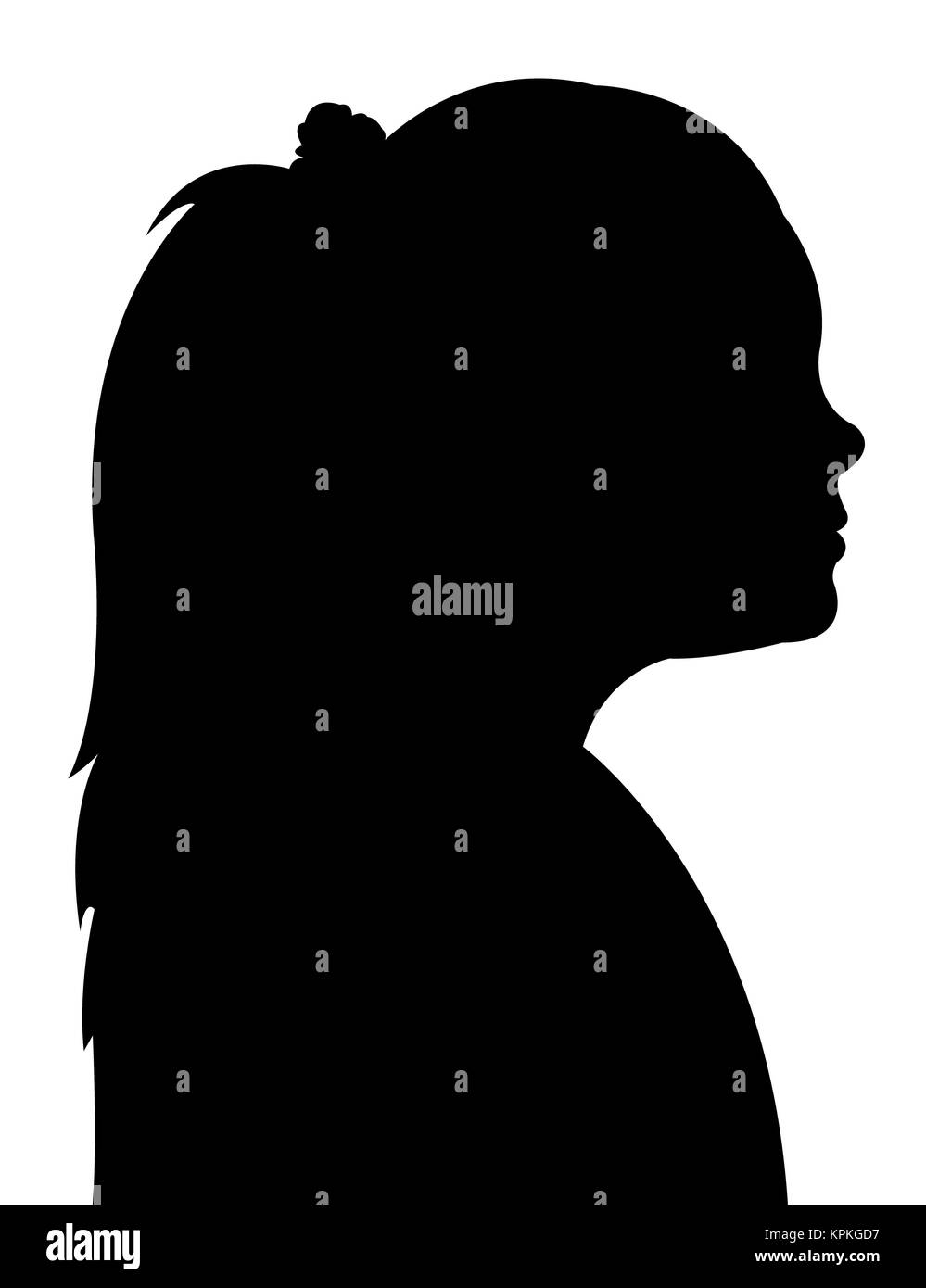 kid head silhouette Stock Photo
