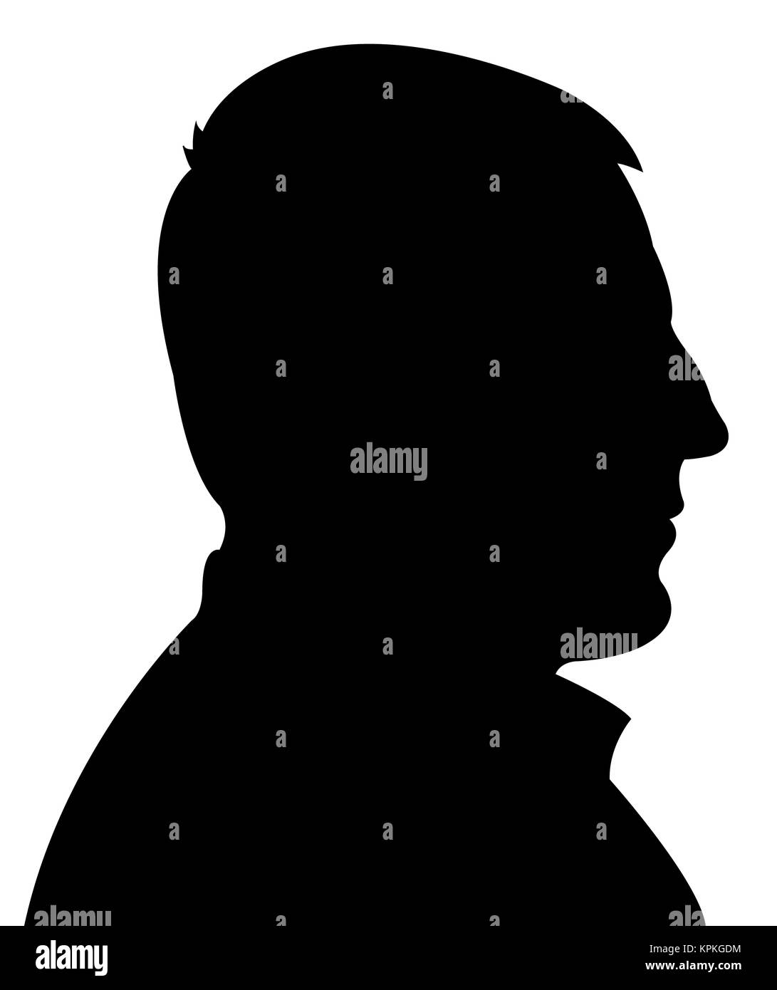 silhouette of a man head Stock Photo