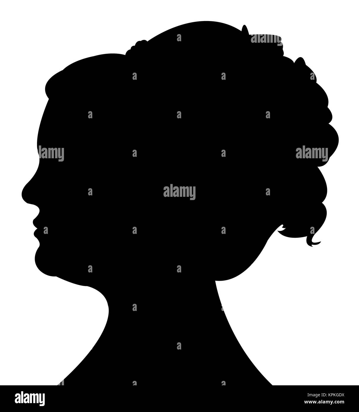 a woman head silhouette Stock Photo