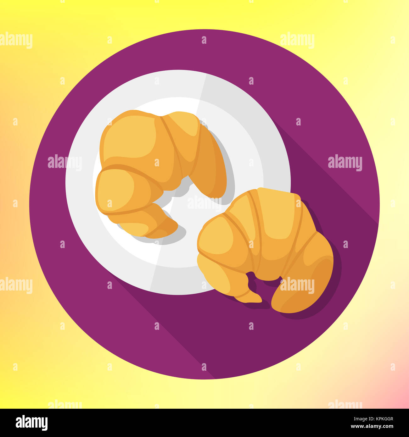 flat style croissant icon illustration Stock Photo - Alamy