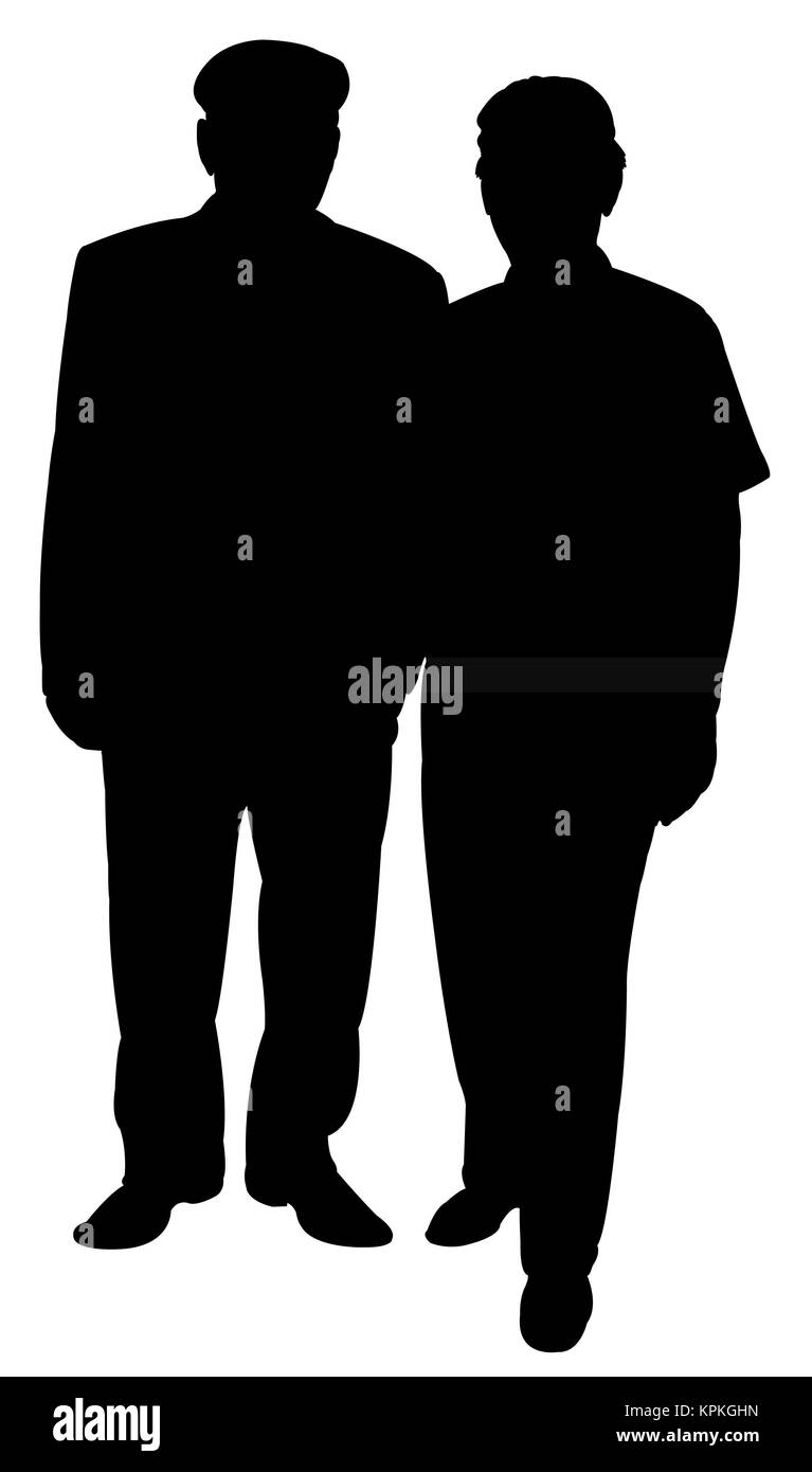 standing man silhouette Stock Photo