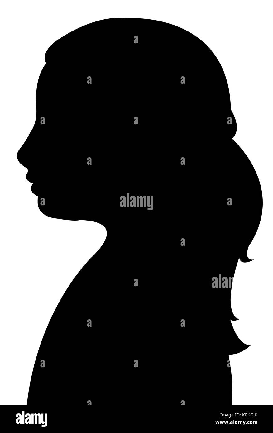 kid head silhouette Stock Photo