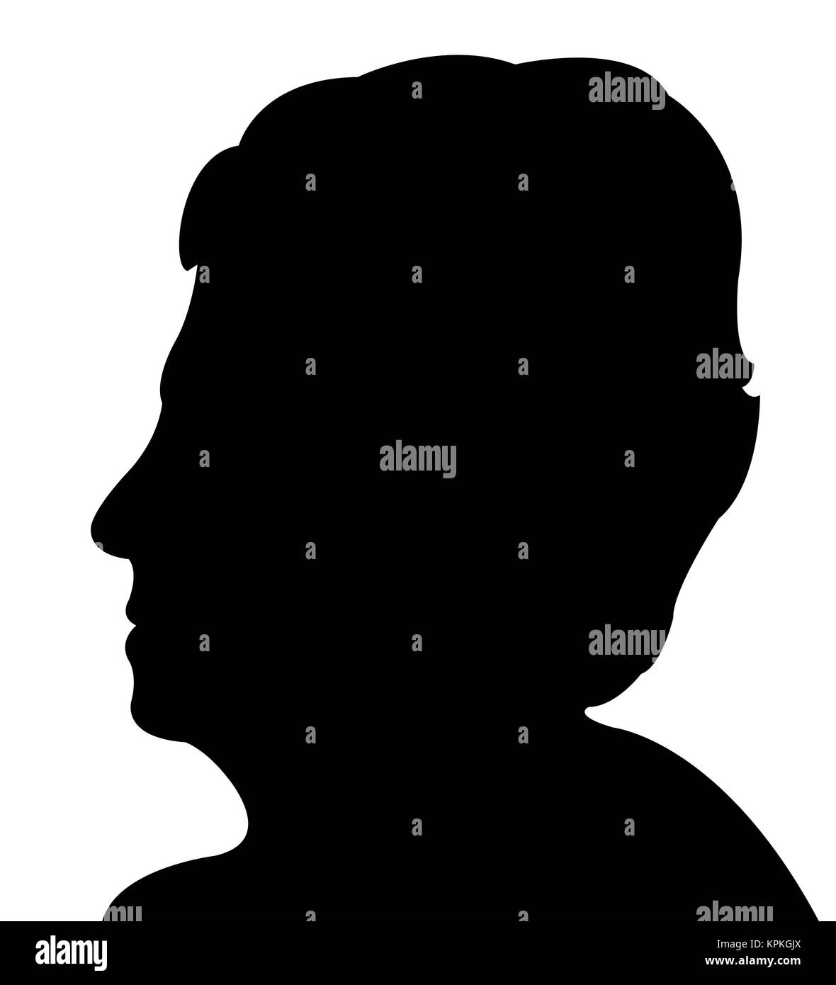 a woman head silhouette Stock Photo