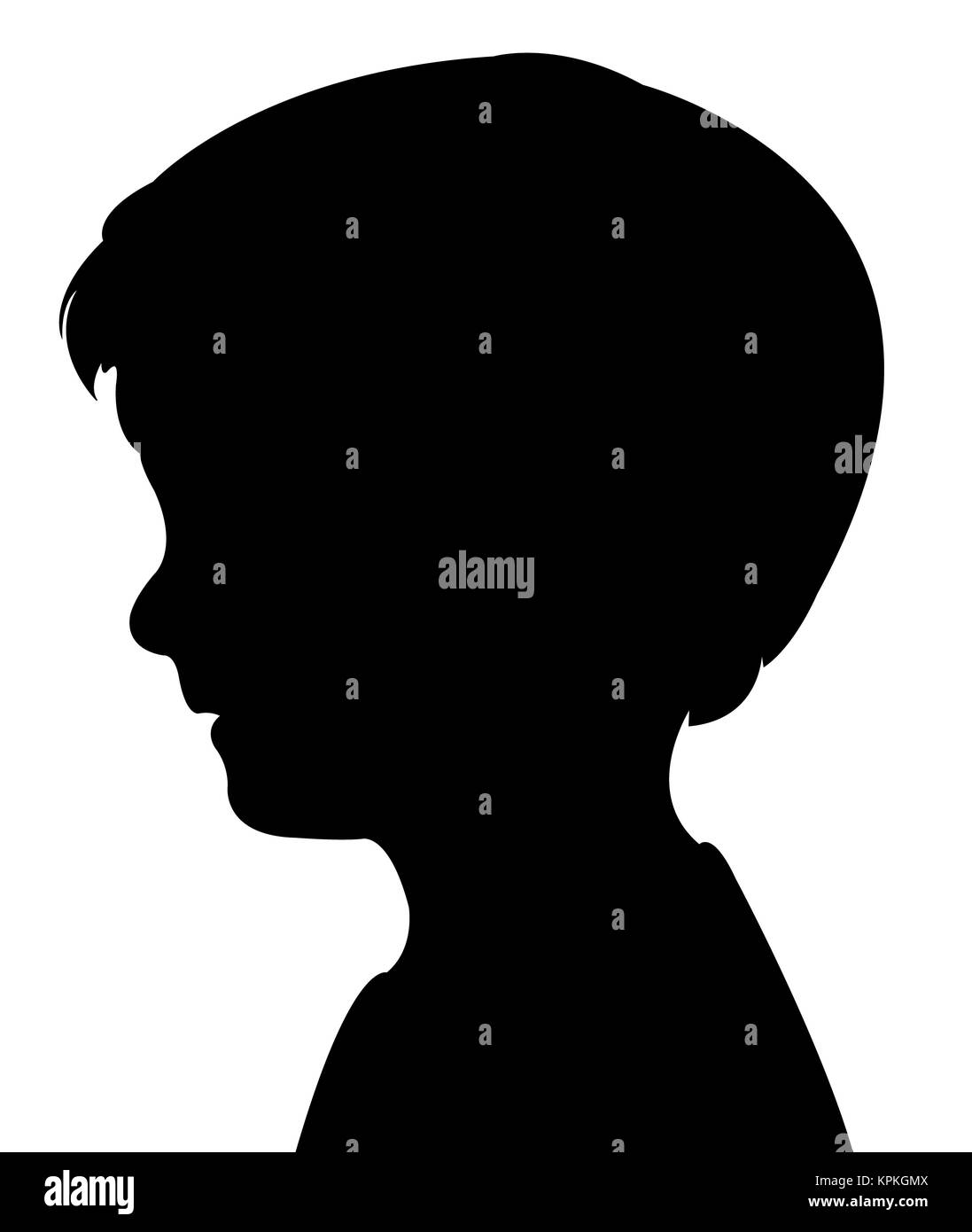 a boy head silhouette Stock Photo