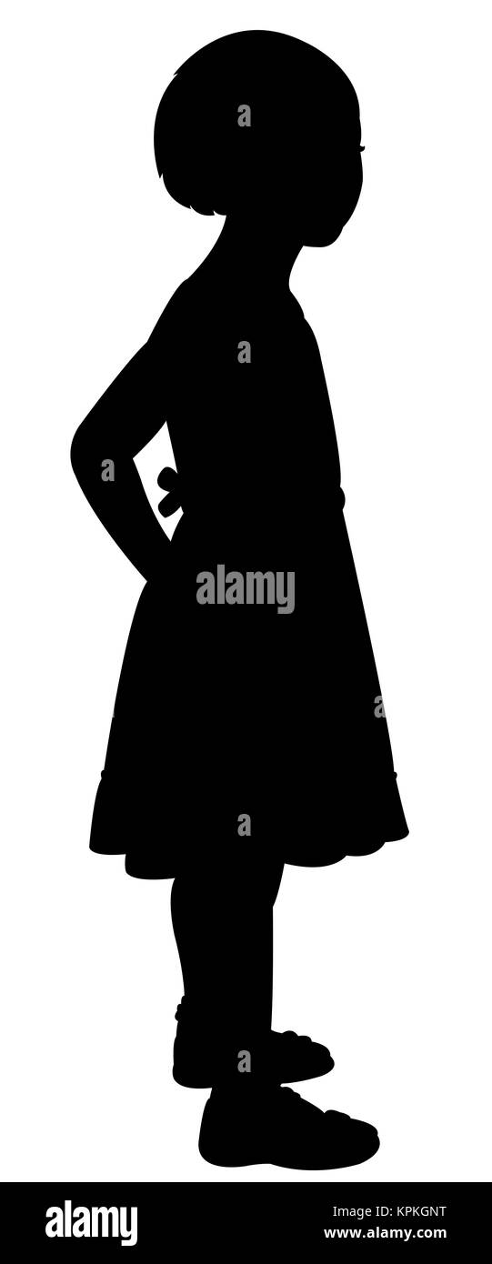 a girl, silhouette Stock Photo
