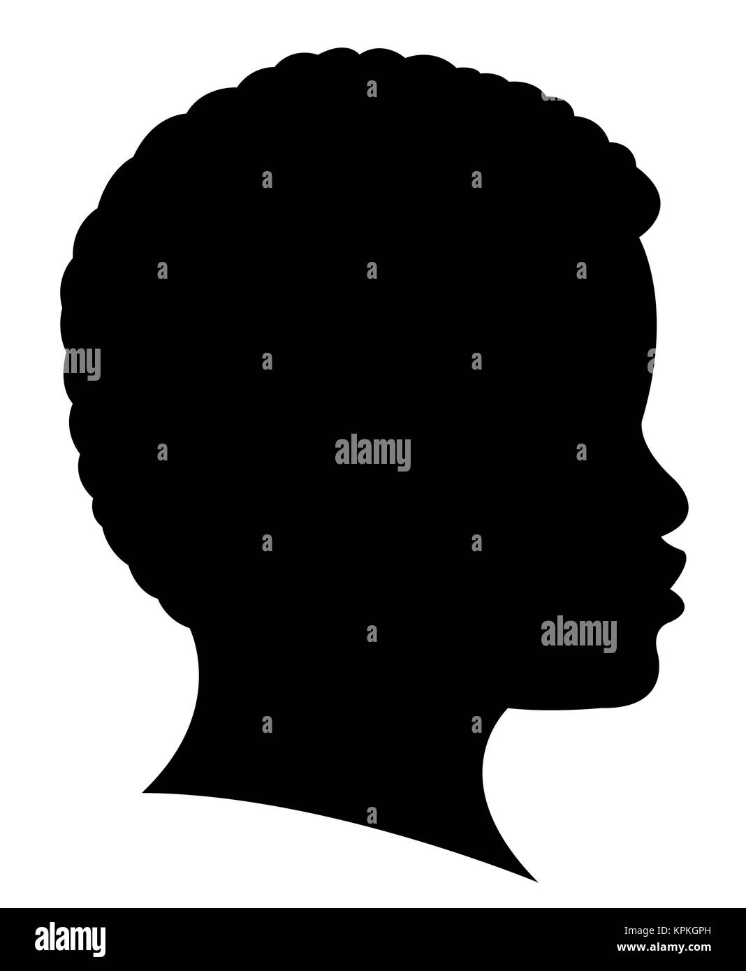 a black girl head silhouette Stock Photo