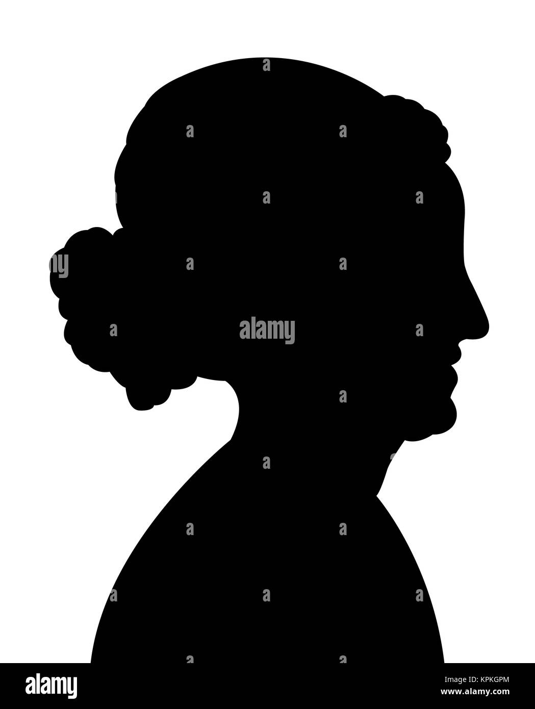 Woman hair bun silhouette Black and White Stock Photos & Images - Alamy
