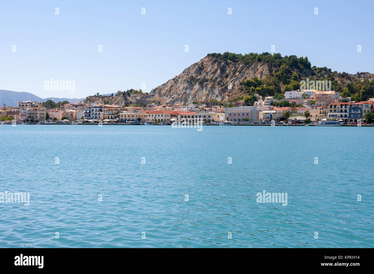 view of town and port of zakynthos in city Stock Photo