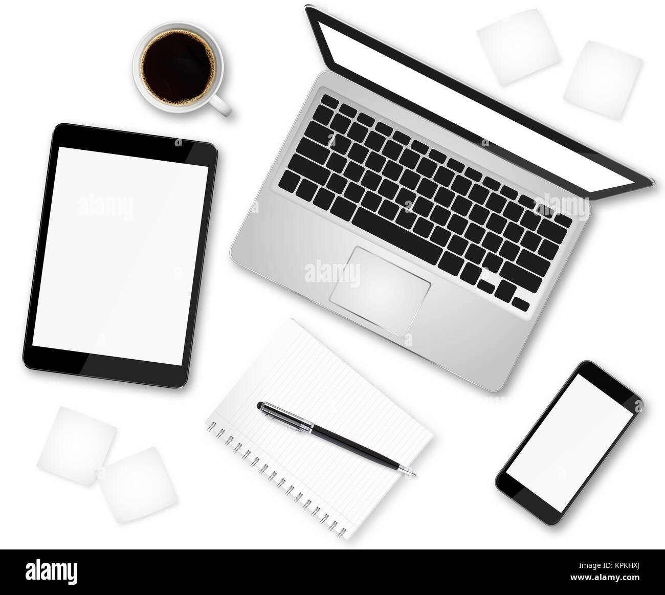 Workplace with tech device Stock Photo Alamy