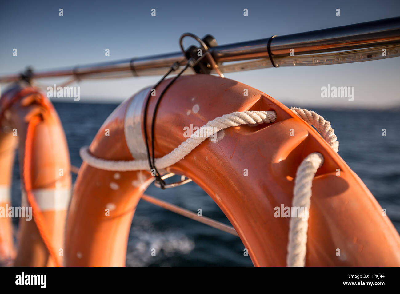 Safety equipment on the boat Stock Photo Alamy