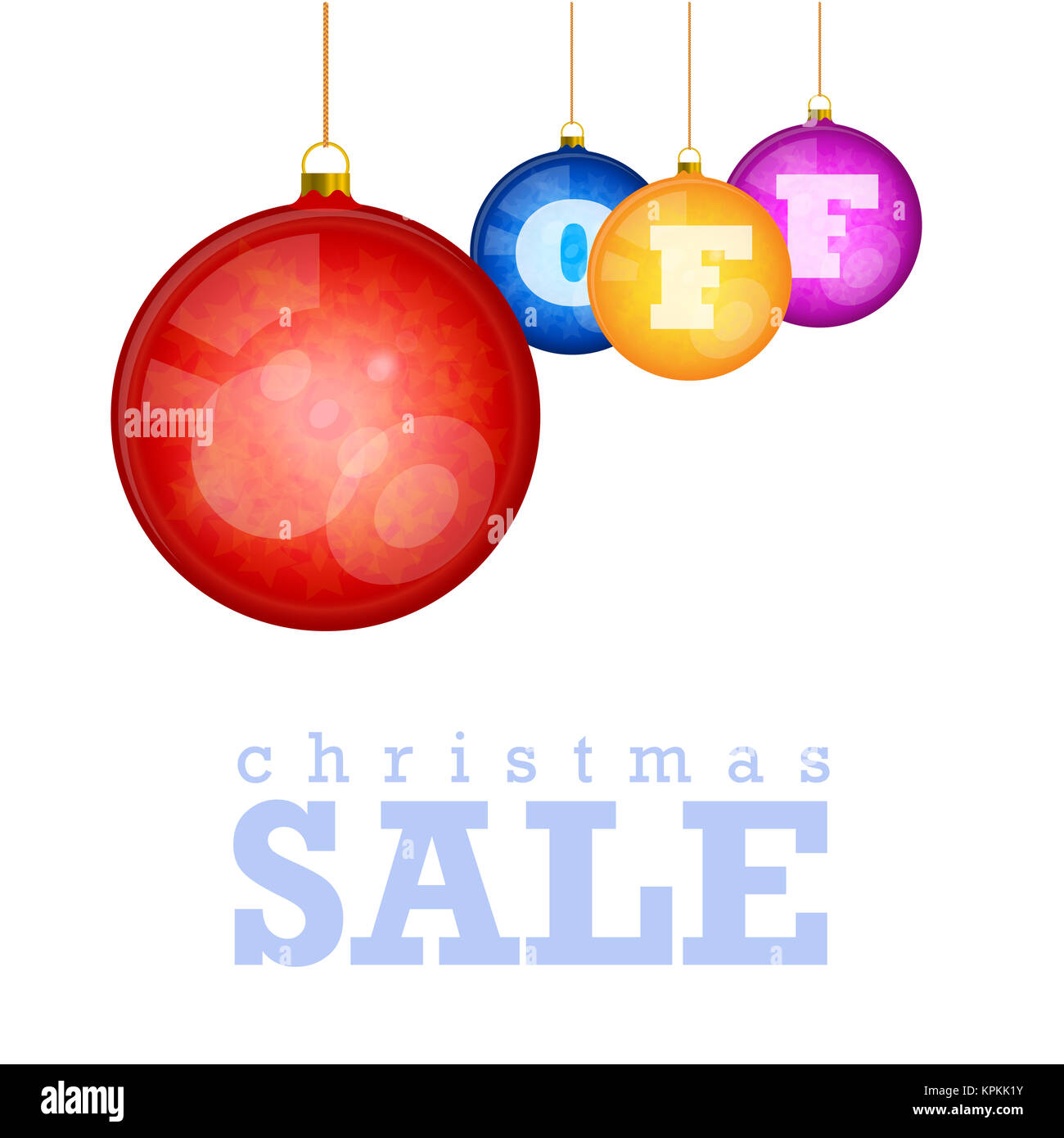 Christmas Sale Discount Template Hanging Multicolored Christmas Tree