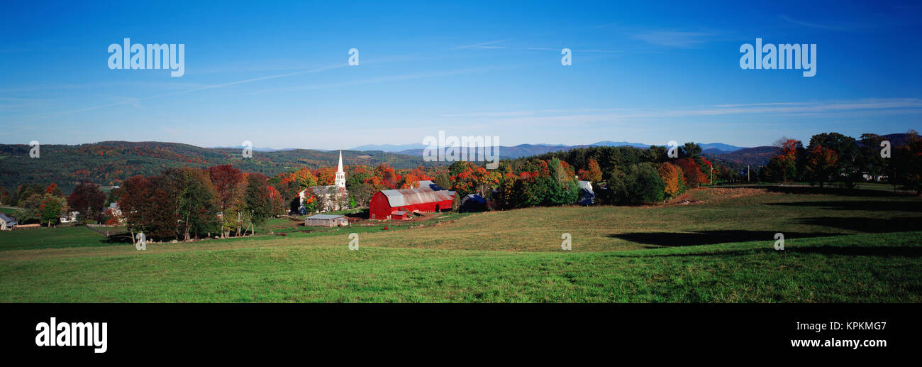 USA, Northeast Kingdom, Vermont, View of Town Peacham (Large format
