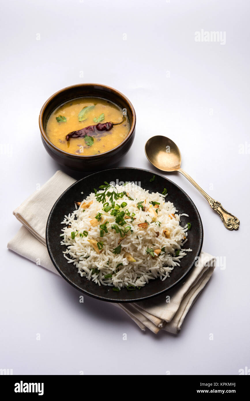 Garlic fried rice cooked white basmati rice fried with garlic and