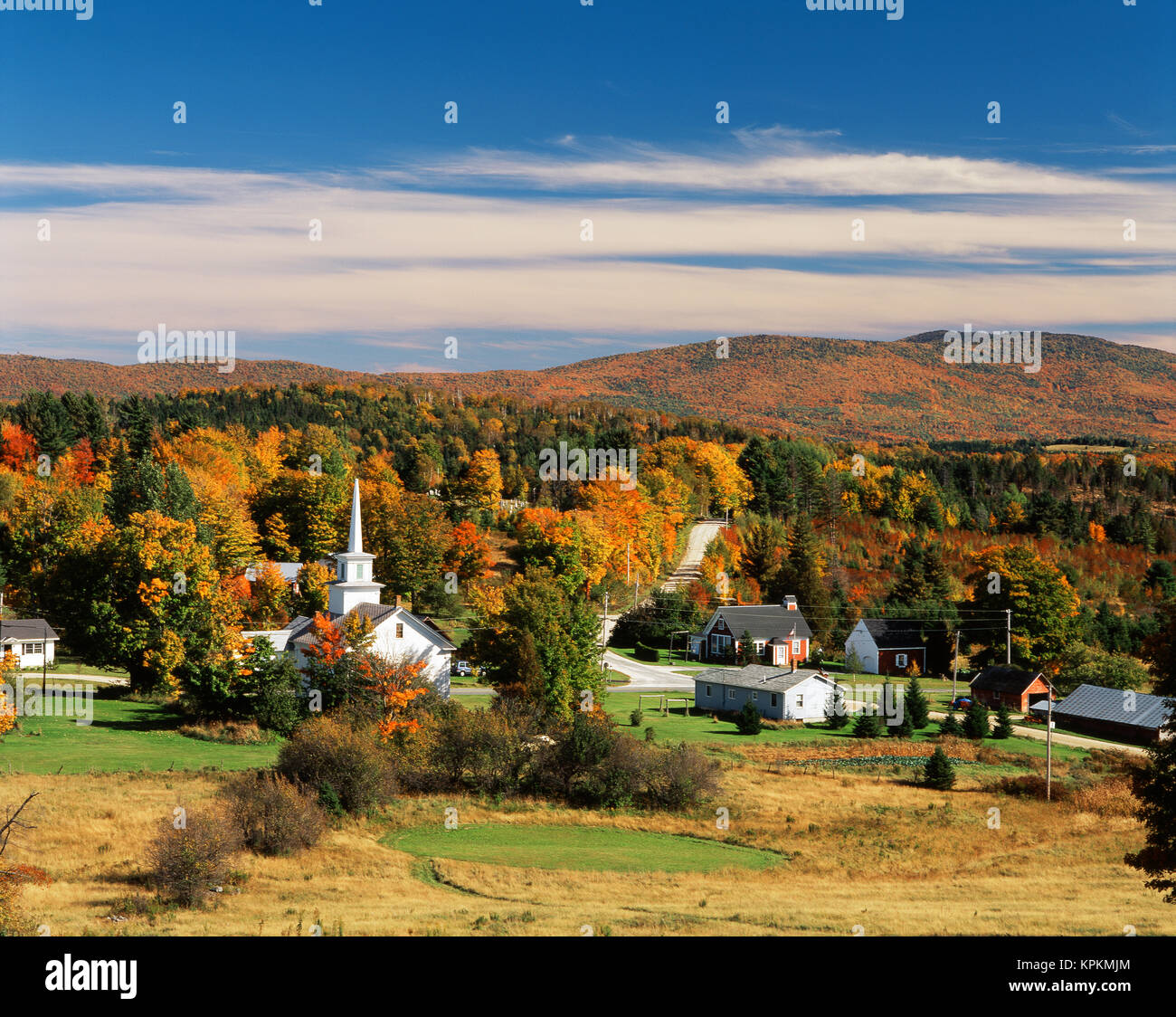 USA, Vermont, Northeast Kingdom, View of town Newark (Large format sizes available Stock Photo