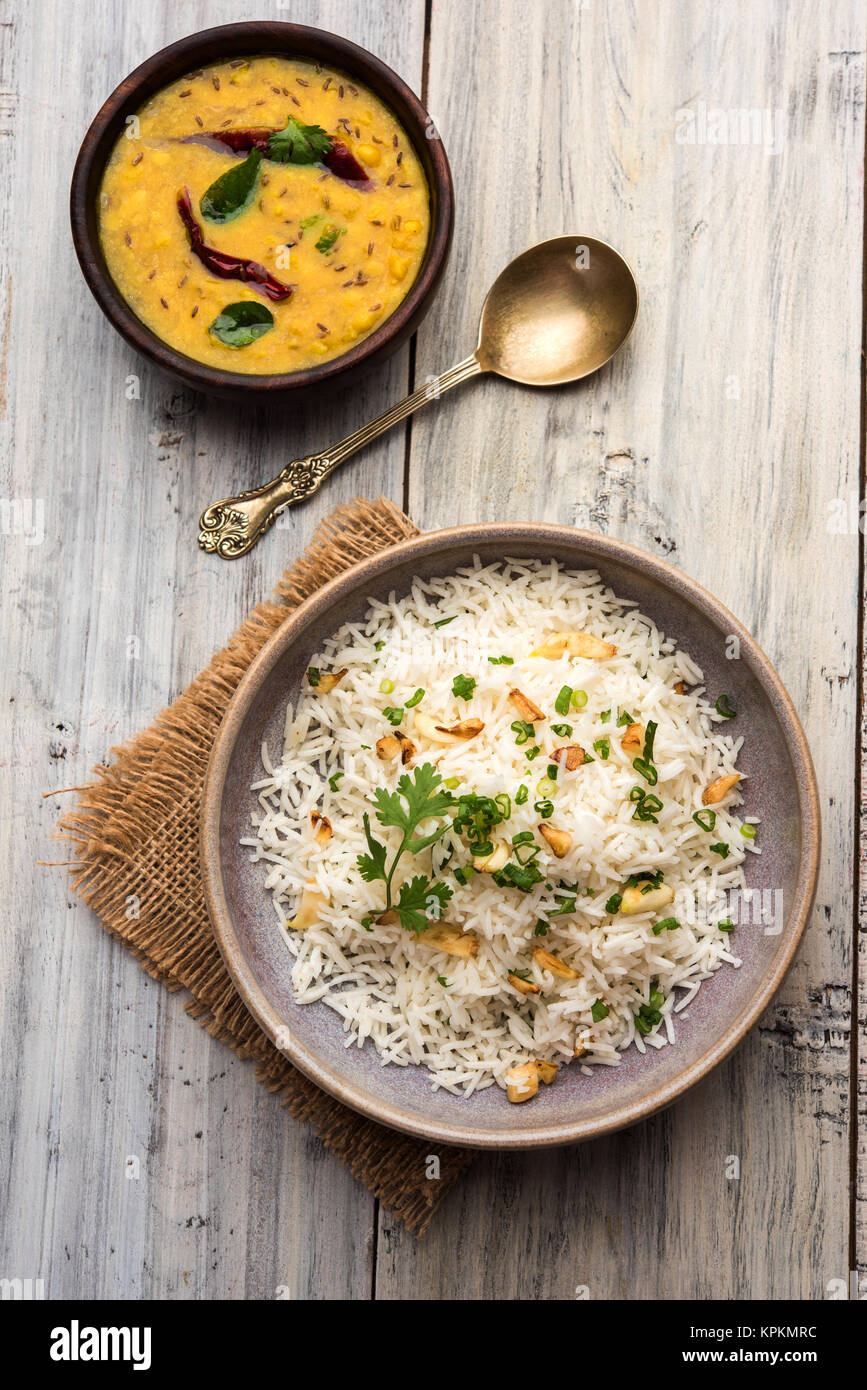 Garlic fried rice cooked white basmati rice fried with garlic and