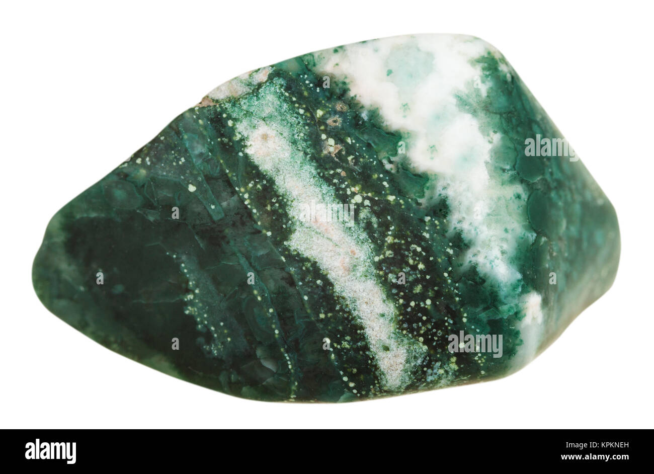 pebble of Chlorite mineral gemstone isolated Stock Photo