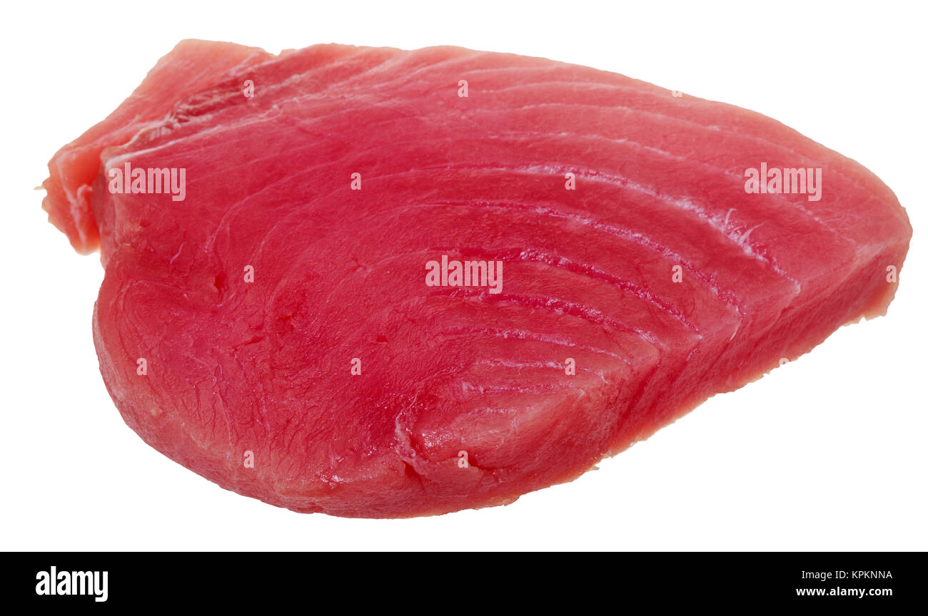 slice of raw tuna fish meat isolated on white Stock Photo Alamy