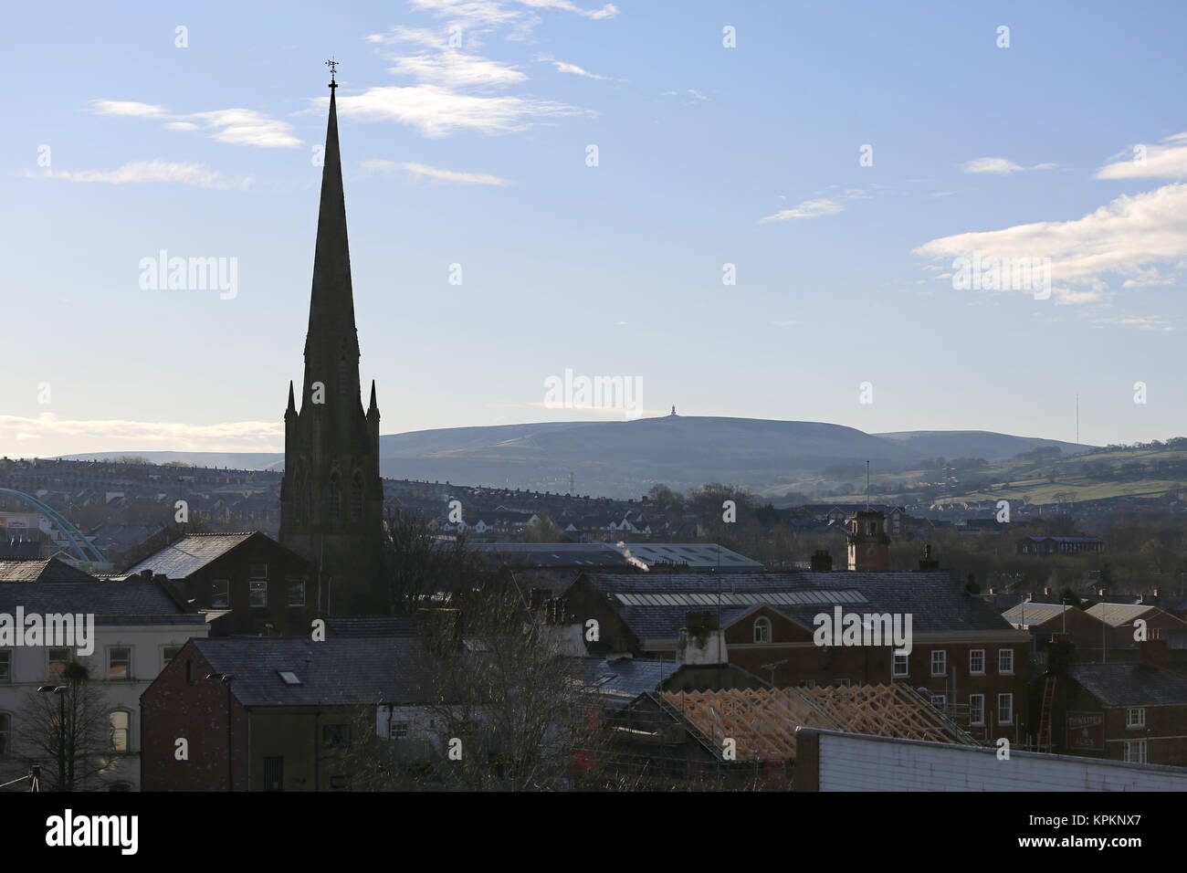 Blackburn photographed from Feilden Street car park in the morning in